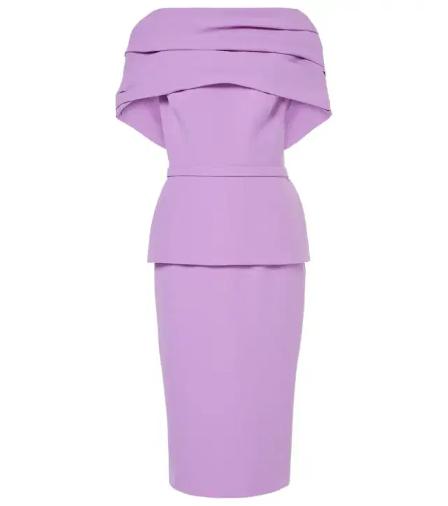 Safiyaa Loura draped peplum crêpe midi dress