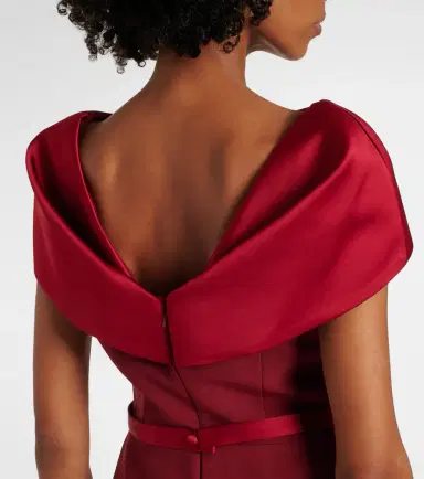Safiyaa Rella draped peplum heavy crêpe midi dress | Thumbnail 2