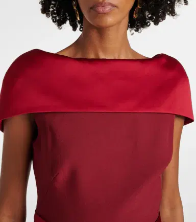 Safiyaa Rella draped peplum heavy crêpe midi dress | Thumbnail 4