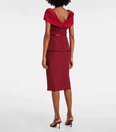 Safiyaa Rella draped peplum heavy crêpe midi dress | Thumbnail 5