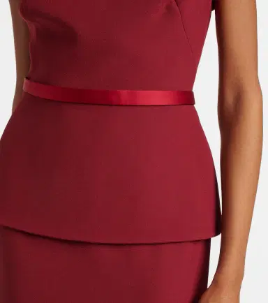 Safiyaa Rella draped peplum heavy crêpe midi dress | Thumbnail 6