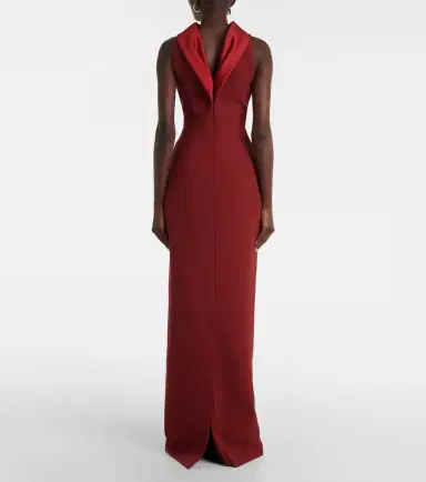 Safiyaa Holliana satin-trimmed crêpe gown | Thumbnail 3