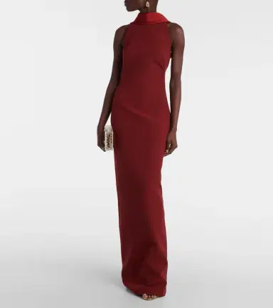 Safiyaa Holliana satin-trimmed crêpe gown | Thumbnail 4