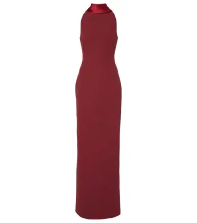 Safiyaa Holliana satin-trimmed crêpe gown | Thumbnail 1