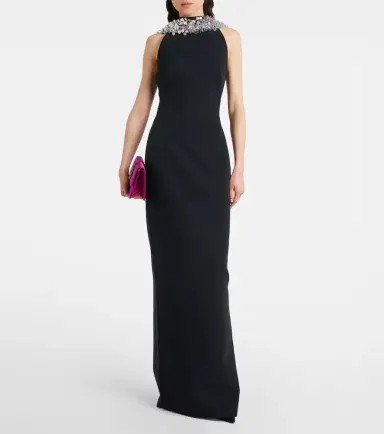 Safiyaa Holli embellished crêpe and satin gown | Thumbnail 3