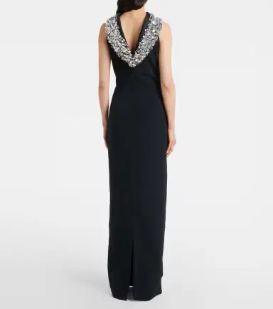 Safiyaa Holli embellished crêpe and satin gown | Thumbnail 4