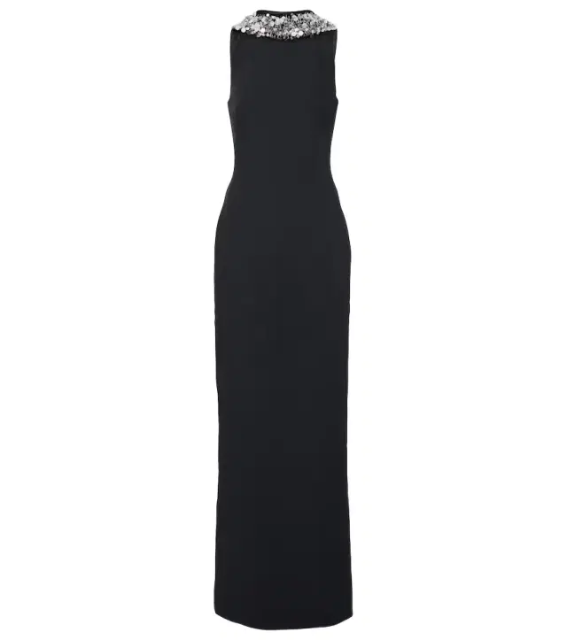 Safiyaa Holli embellished crêpe and satin gown