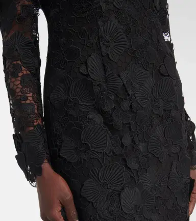 Oscar de la Renta Orchid floral guipure midi dress | Thumbnail 2