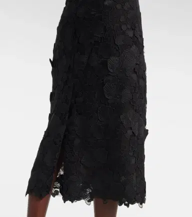 Oscar de la Renta Orchid floral guipure midi dress | Thumbnail 3