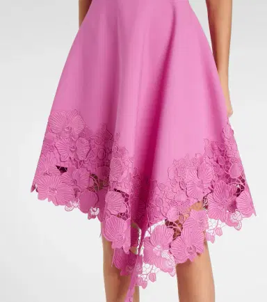 Oscar de la Renta Floral lace-trimmed midi dress | Thumbnail 2