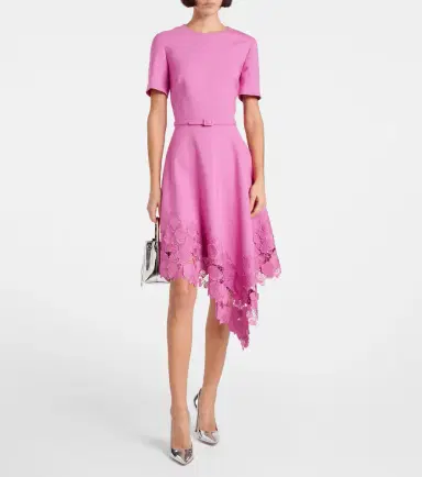Oscar de la Renta Floral lace-trimmed midi dress | Thumbnail 5