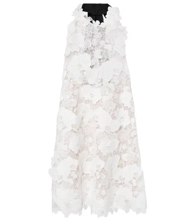 Oscar de la Renta Floral guipure lace minidress
