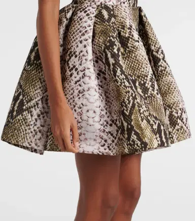 Oscar de la Renta Snake-print faille minidress | Thumbnail 4