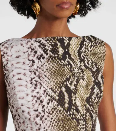 Oscar de la Renta Snake-print faille minidress | Thumbnail 5
