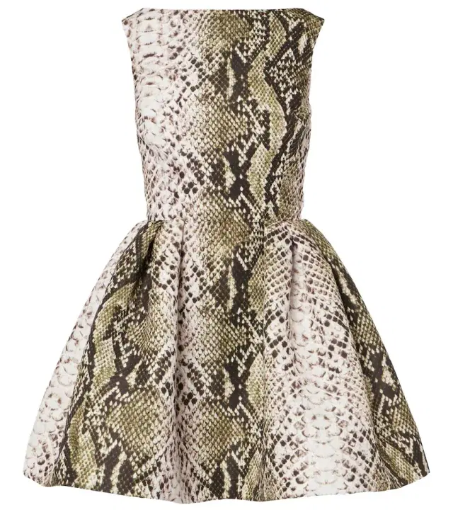 Oscar de la Renta Snake-print faille minidress