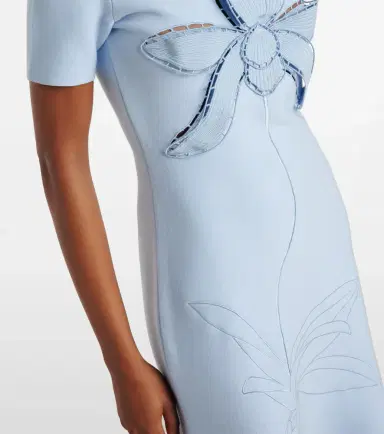 Oscar de la Renta Orchid-appliqué jacquard cocktail dress | Thumbnail 5