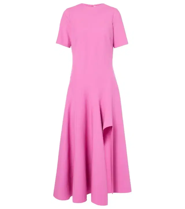 Oscar de la Renta Draped wool-blend midi dress