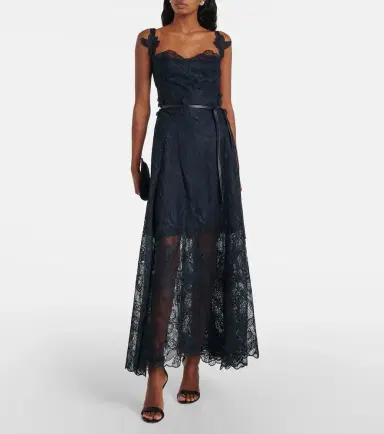 Oscar de la Renta Floral lace midi dress | Thumbnail 2