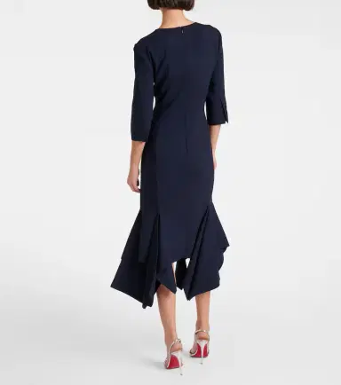 Oscar de la Renta Pleated wool-blend midi dress | Thumbnail 3
