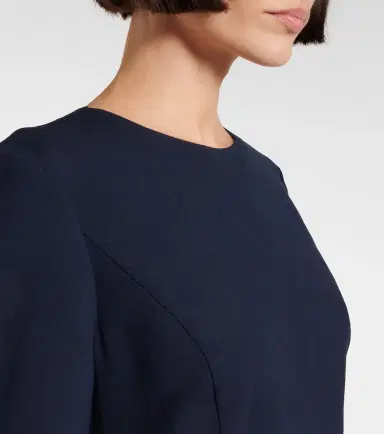 Oscar de la Renta Pleated wool-blend midi dress | Thumbnail 5