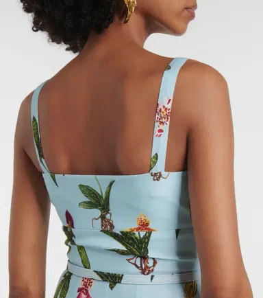 Oscar de la Renta Floral belted cady midi dress | Thumbnail 3