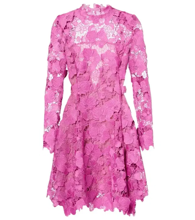 Oscar de la Renta Floral lace minidress