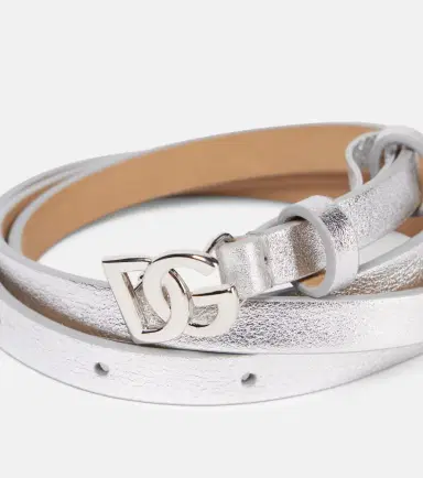 Dolce & Gabbana DG 10mm metallic leather belt | Thumbnail 3