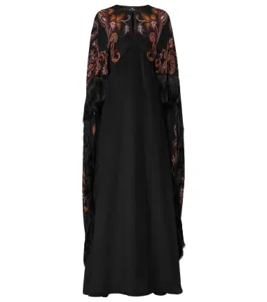 Etro Paisley caped fringed silk gown | Thumbnail 1