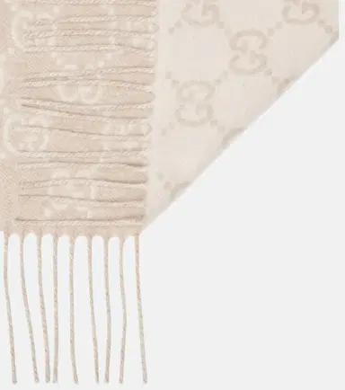 Gucci GG fringed cashmere scarf | Thumbnail 3 Gucci GG fringed cashmere scarf | Thumbnail 3