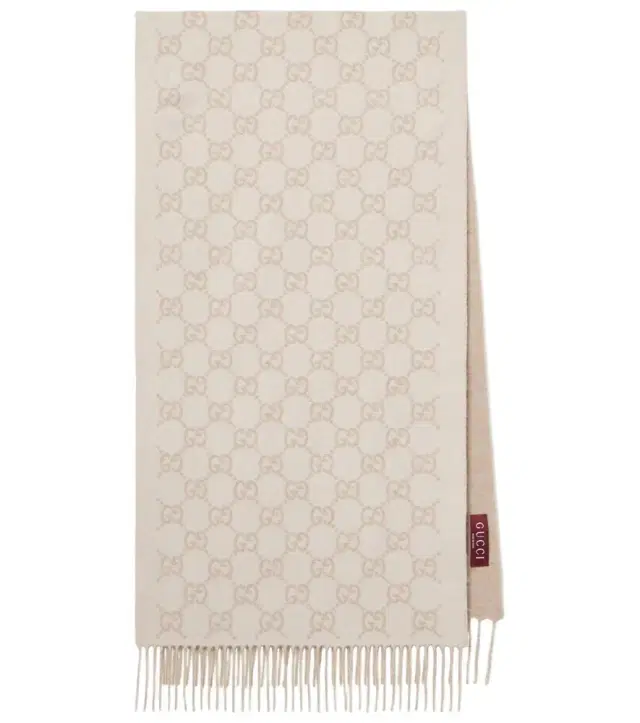 GG fringed cashmere scarf