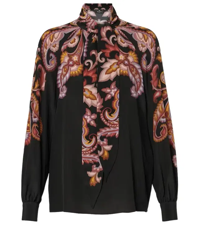 Etro Paisley tie-neck silk blouse