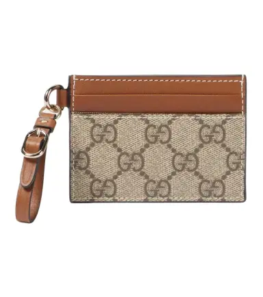 Gucci GG Canvas leather-trimmed card case | Thumbnail 1