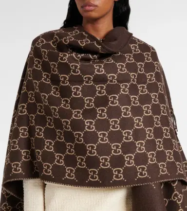 Gucci GG wool jacquard shawl | Thumbnail 3