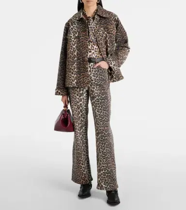 Ganni Leopard-print halterneck satin top | Thumbnail 3