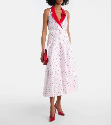 Rodarte Polka-dot belted silk twill midi dress | Thumbnail 3