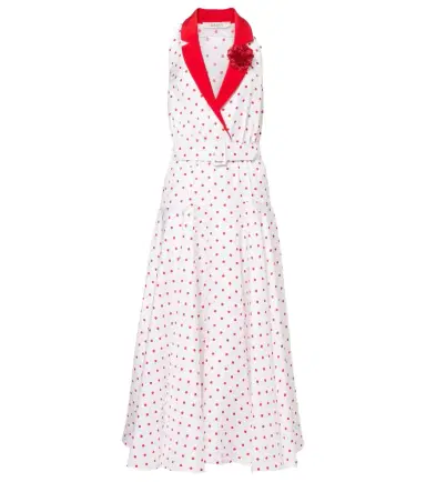 Rodarte Polka-dot belted silk twill midi dress | Thumbnail 1