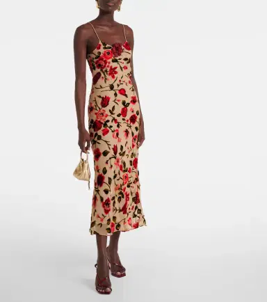 Rodarte Sheer floral velvet devoré slip dress | Thumbnail 3