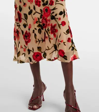 Rodarte Sheer floral velvet devoré slip dress | Thumbnail 4