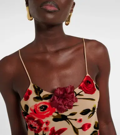 Rodarte Sheer floral velvet devoré slip dress | Thumbnail 5