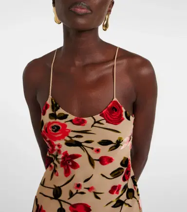 Rodarte Sheer floral velvet devoré slip dress | Thumbnail 6