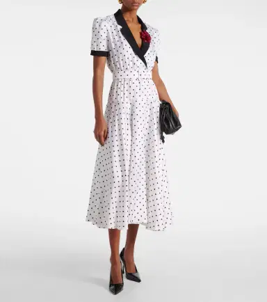 Rodarte Polka Dot silk twill midi dress | Thumbnail 2