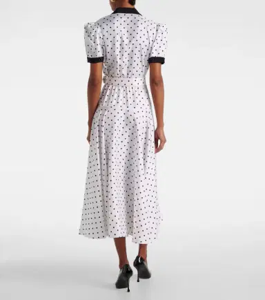 Rodarte Polka Dot silk twill midi dress | Thumbnail 3
