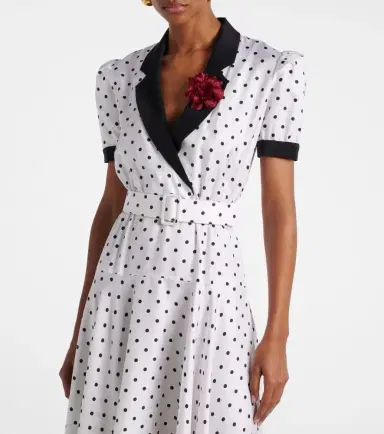 Rodarte Polka Dot silk twill midi dress | Thumbnail 4