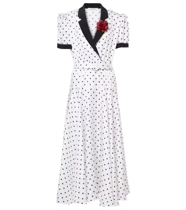 Rodarte Polka Dot silk twill midi dress