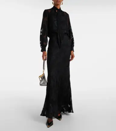 Etro Paisley satin maxi skirt | Thumbnail 4