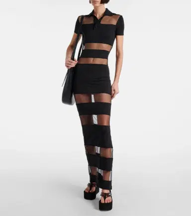Coperni Striped shee-paneled maxi dress | Thumbnail 4