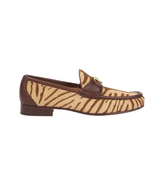 Valentino Garavani VLogo zebra-print calf hair loafers