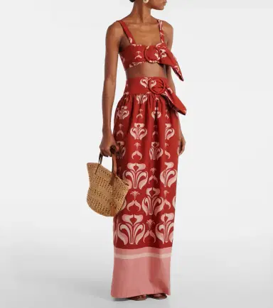ADRIANA DEGREAS Printed cotton maxi skirt | Thumbnail 4