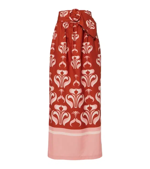 ADRIANA DEGREAS Printed cotton maxi skirt