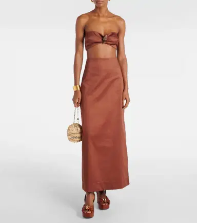 ADRIANA DEGREAS Shell-embellished cotton-blend bra top | Thumbnail 3